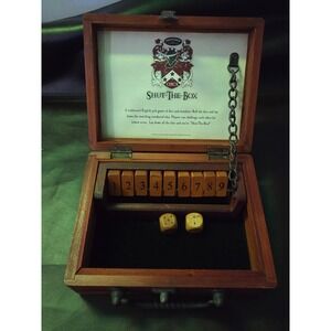 Front Porch Classics Circa Shut-The-Box Wooden Dice Game Pub Style Portable Case